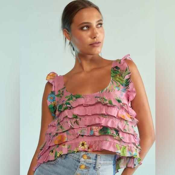 Cynthia Rowley Nola Ruffle Tank Blouse - Picture 7 of 17